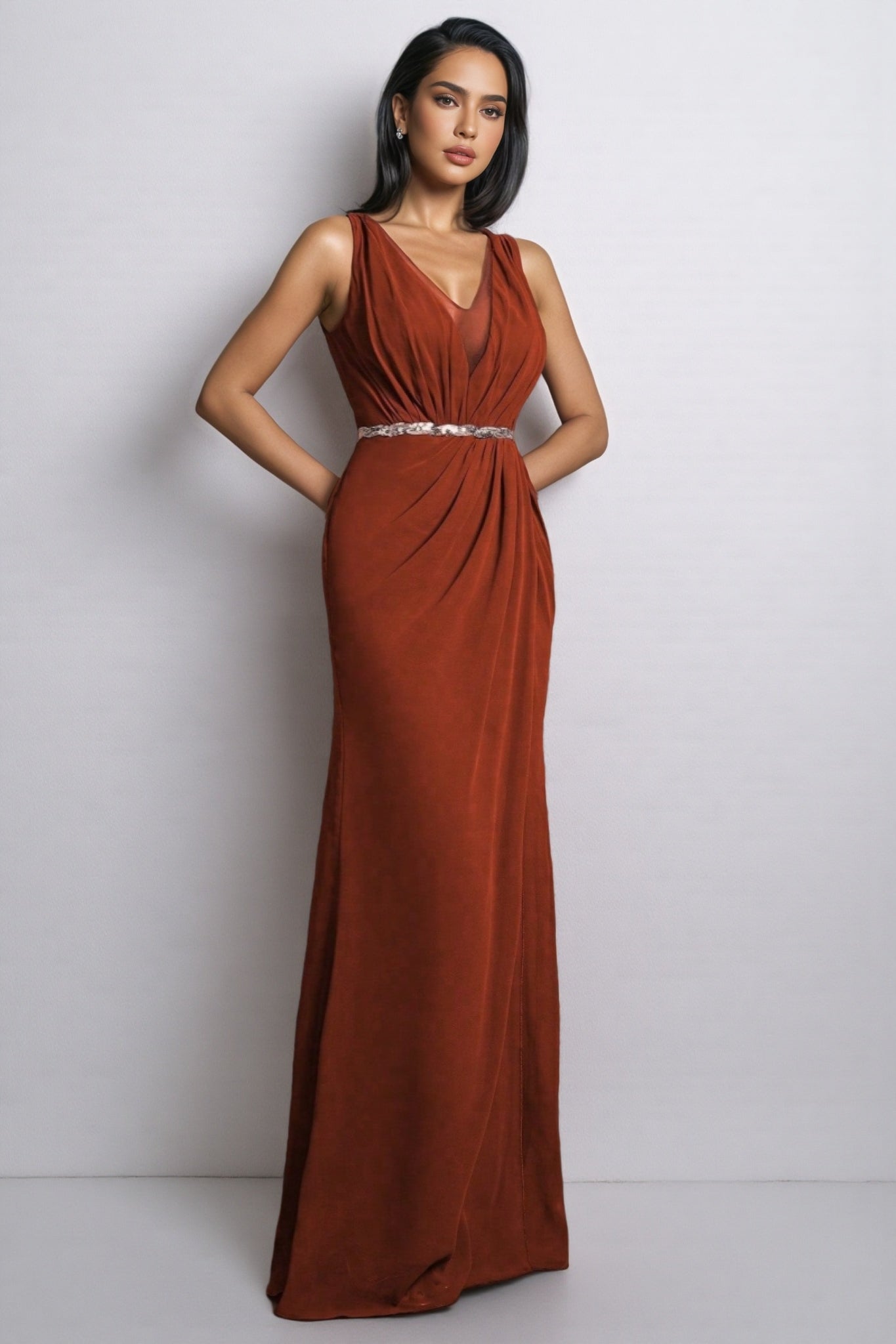 Wani V-Neck Split Maxi Dress
