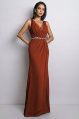 Wani V-Neck Split Maxi Dress