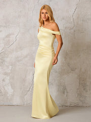 One Shoulder Satin Bodycon Dress