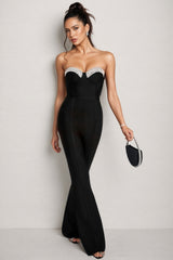 Ewan Rhinestone Backless Bandage Jumpsuit
