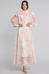 Caldris Floral Printed Maxi Dress Set