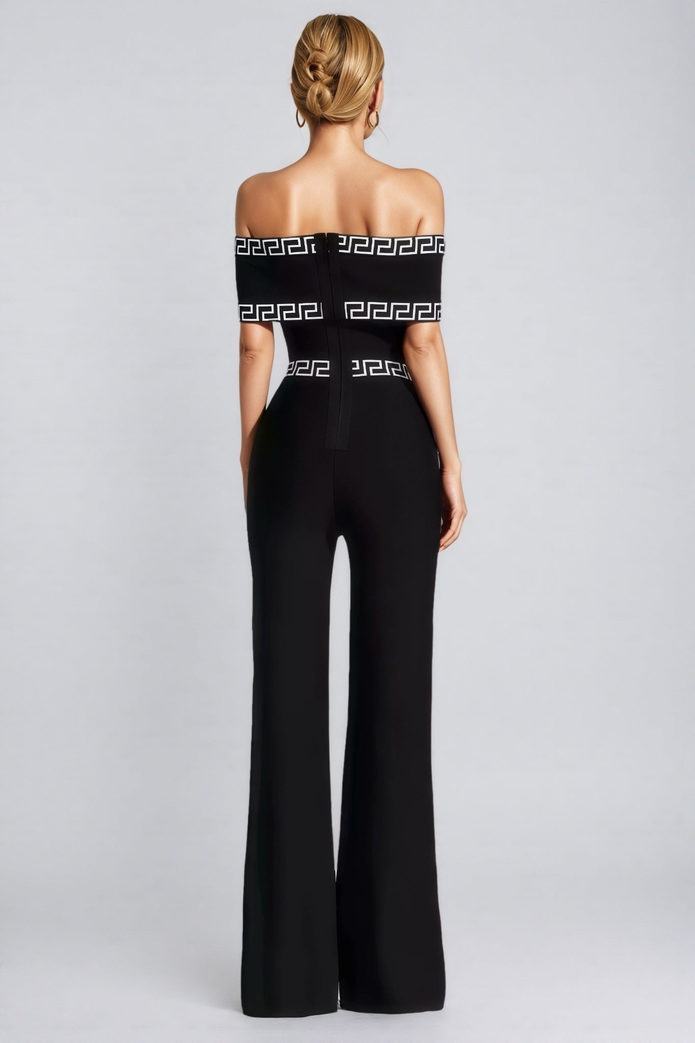 Ferlac Black Printed Bandage Jumpsuit