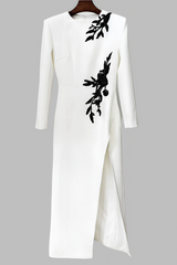 Marglt Embellished Floral Slit Maxi Dress