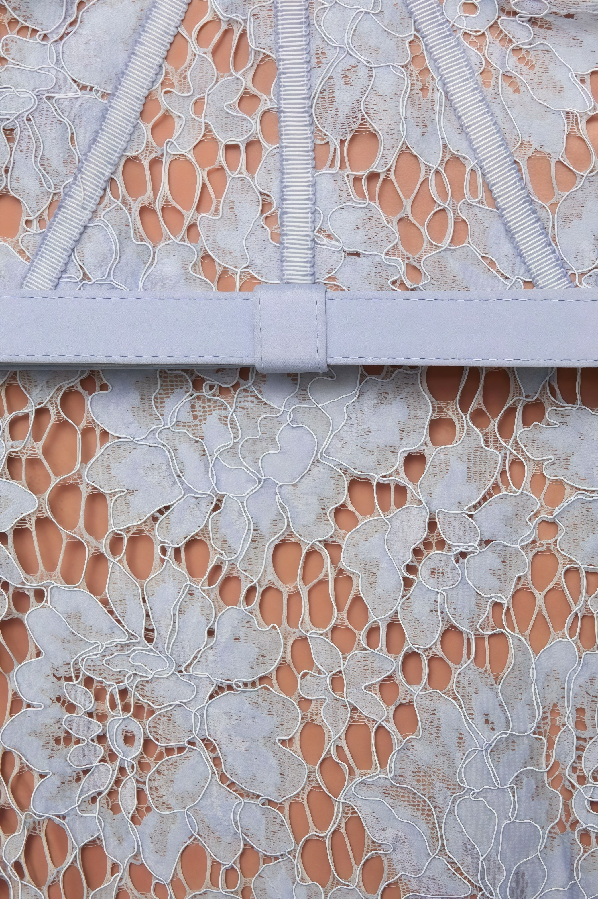 Xanea Square Neck Blue Lace Midi Dress