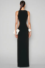 Vendi Double Side Slit Bow Maxi Dress