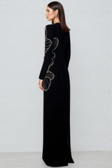 Tildat Long-Sleeved Orchid-Patterned Maxi Dress