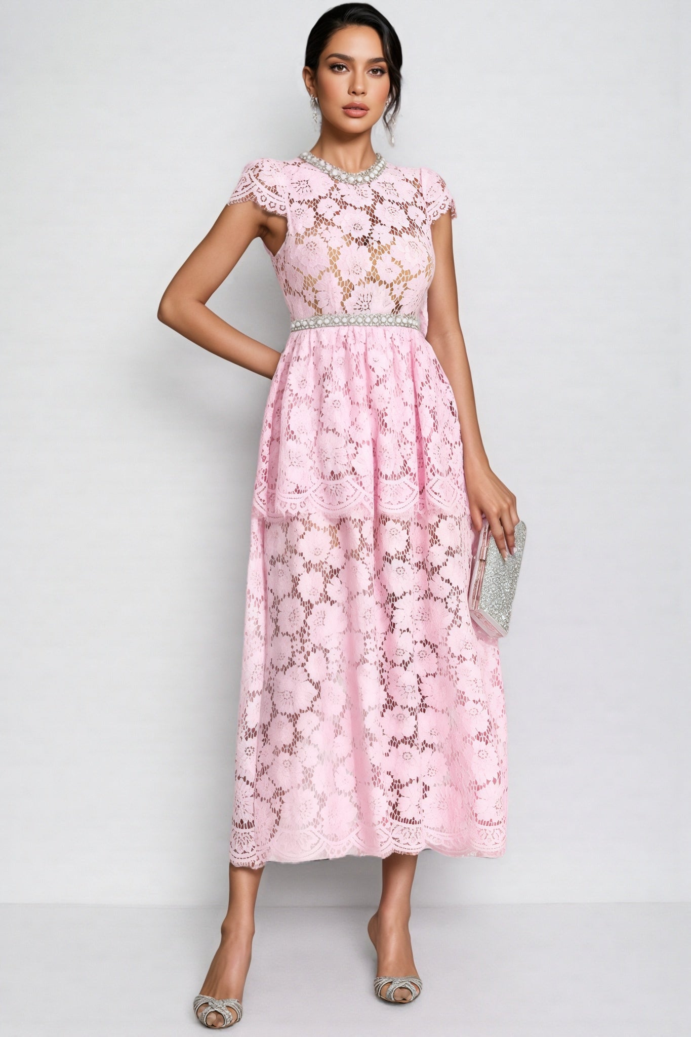 Reign Pink Lace Madi Dress
