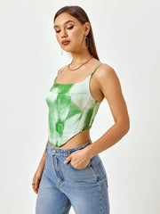 Tie Dye Backless Zipper Top