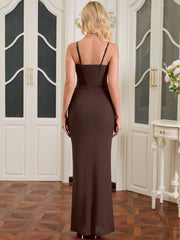 Tie Front Ruched Bodycon Mesh Dress