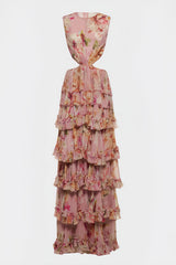 Liora High Waisted Printed Maxi Dress