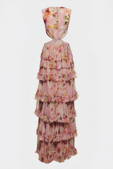 Liora High Waisted Printed Maxi Dress