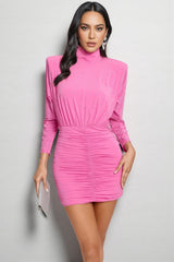 Liviand Crystal Embellished Draped Mini Dress