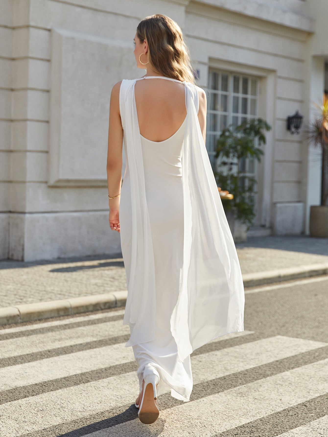 ribbon mesh dress Elegant Flowing Ribbon Mesh Sleeveless Formal Dress for Special Occasions