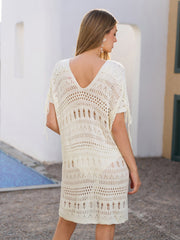V-Neck See Through Split Beach Dress