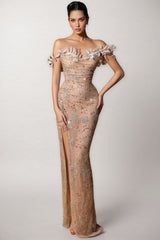 Lori Off-Shoulder High Split Maxi Dress