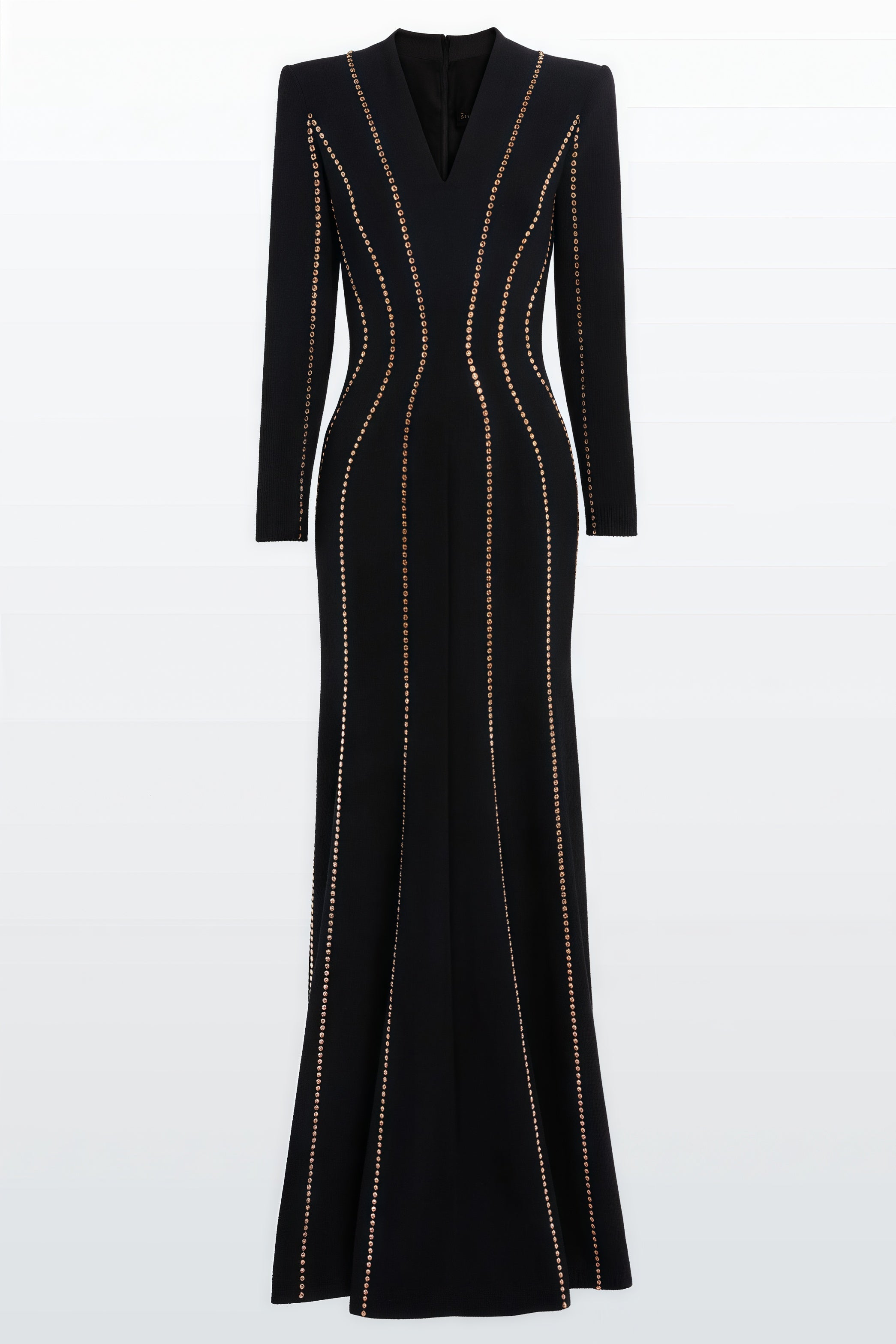 Luxrtp Black Rhinestone Maxi Dress