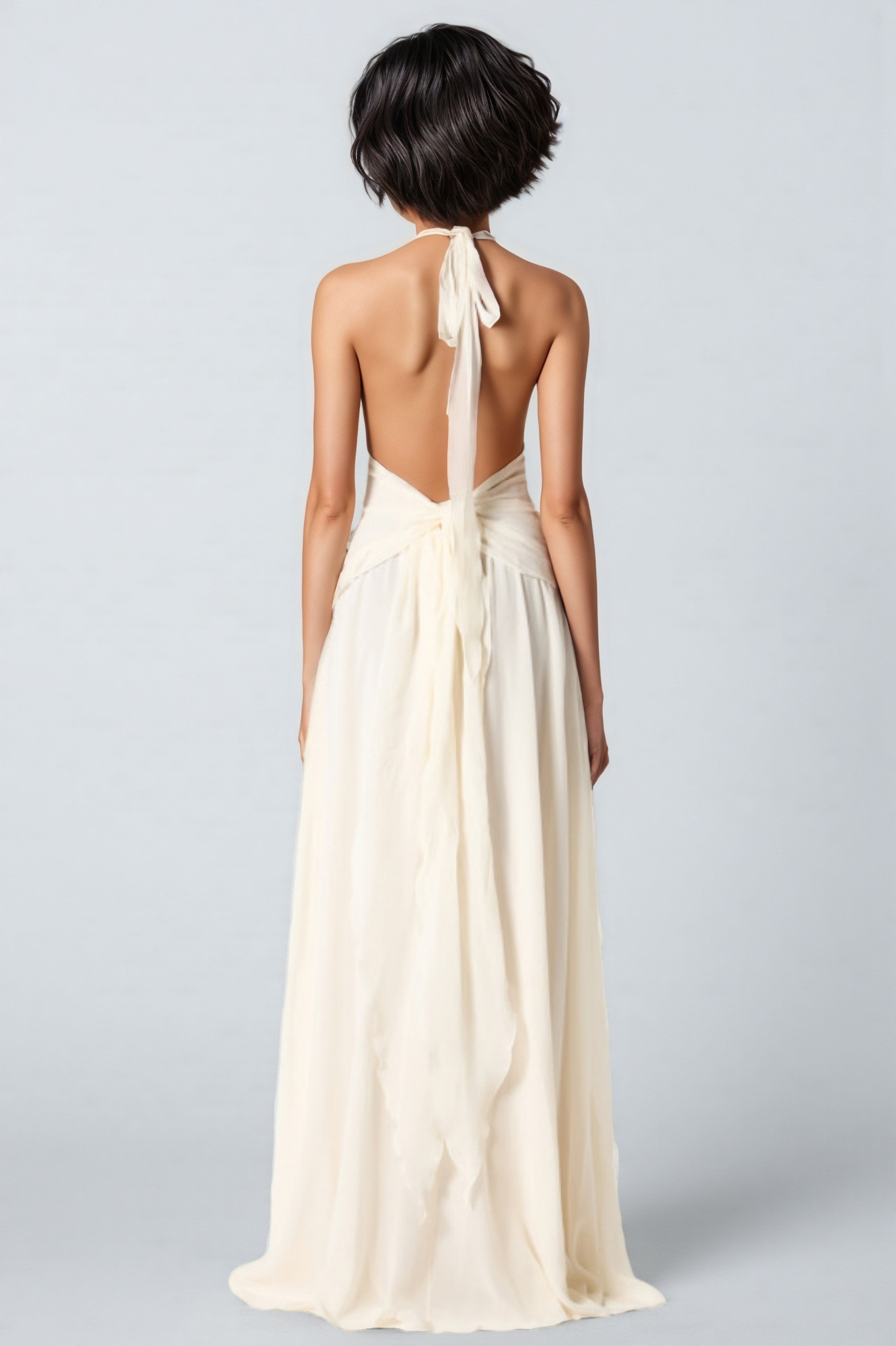 Varyf White 3D Flower Ruffled Maxi Dress