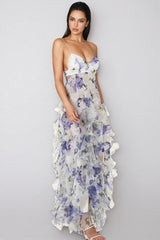 Elwyn Ruffle Transparante Maxi Dress