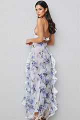 Elwyn Ruffle Transparante Maxi Dress