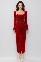 Bardou Pleated and Twisted Ultra Maxi Dress