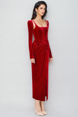Bardou Pleated and Twisted Ultra Maxi Dress