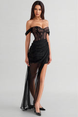 Xainel Black Off Shoulder Ace Maxi Dress