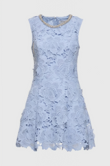 Beldend Sleeveless Floral Lace Mini Dress