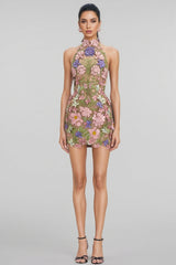 Gloria Embroidered Floral Mini Dress
