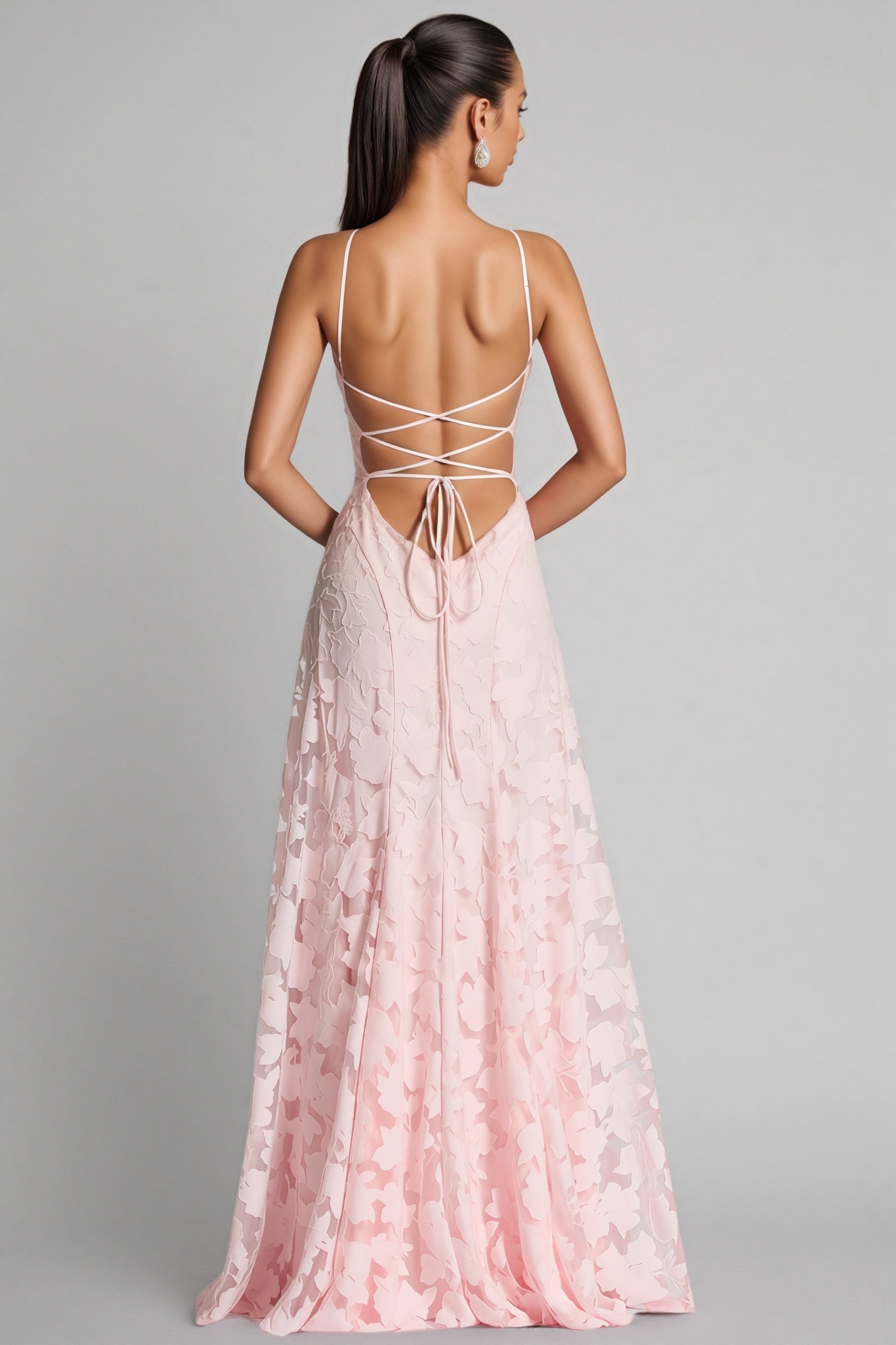 Sorelp Pink Strapless Mesh Maxi Dress