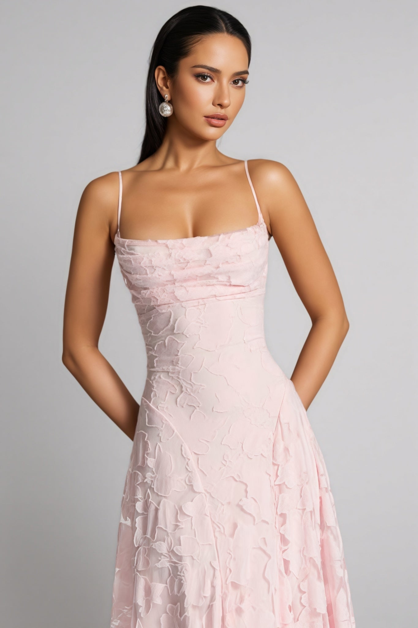 Sorelp Pink Strapless Mesh Maxi Dress