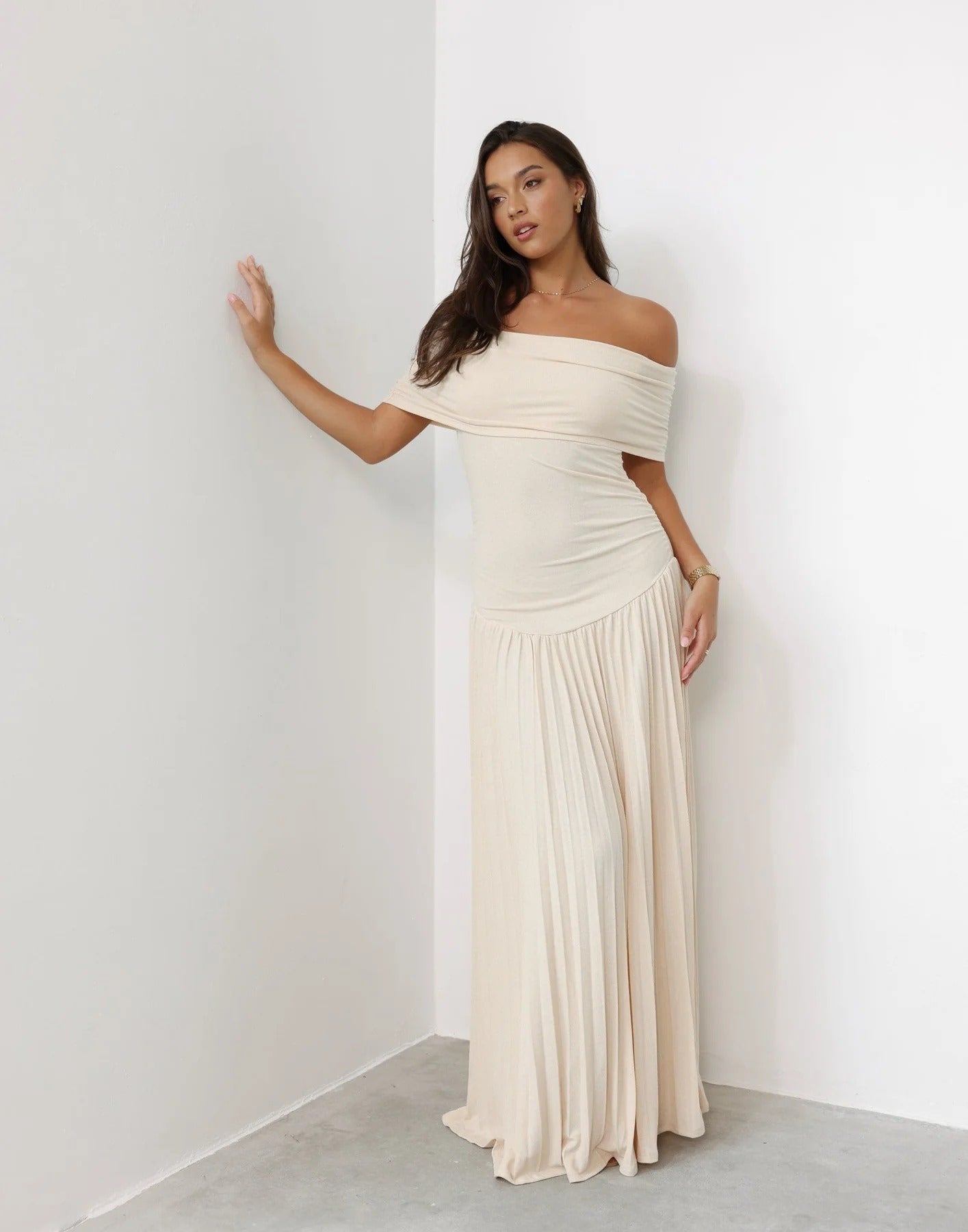 Quill Twisted Pleat Maxi Dress