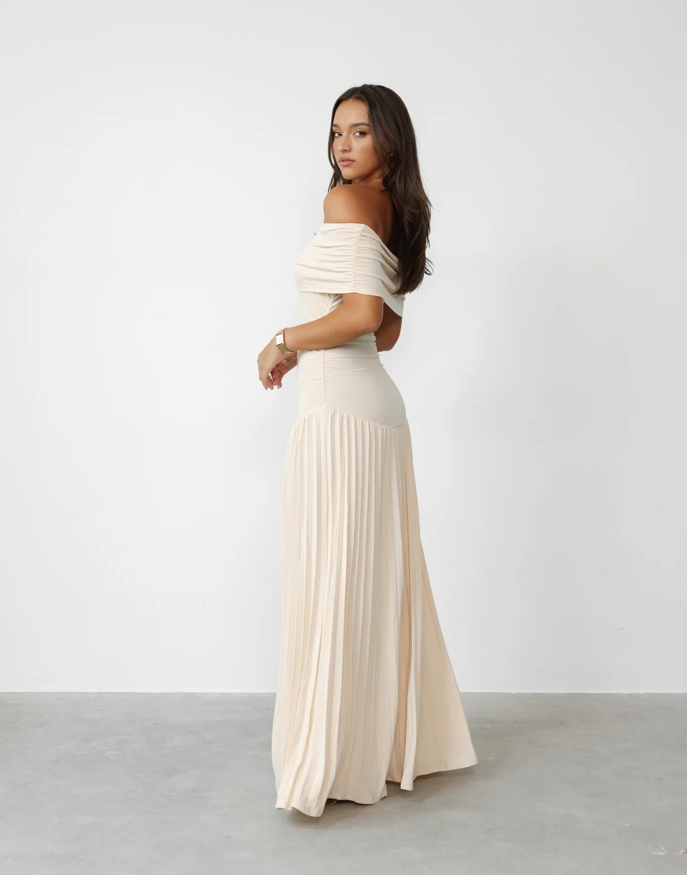 Quill Twisted Pleat Maxi Dress