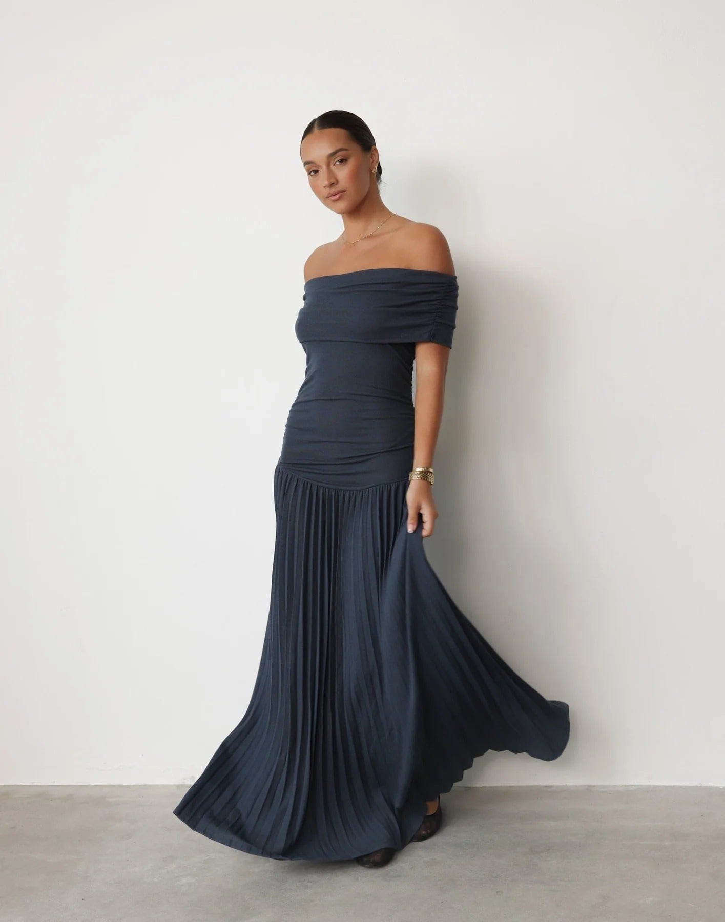 Quill Twisted Pleat Maxi Dress