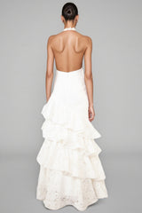 Yaric Halter Backless Cake Maxi Dress