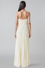 Pietro Three-Dimensional Rose Chiffon Maxi Dress
