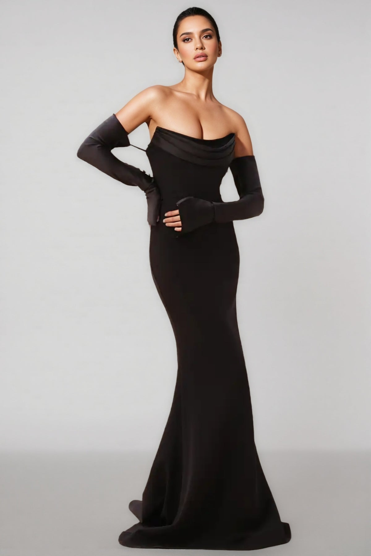 Justa One Shoulder Long Sleeve Maxi Dress
