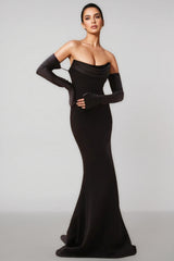 Justa One Shoulder Long Sleeve Maxi Dress