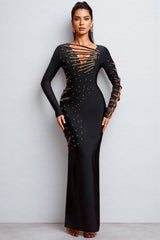 Astred Beadwork Luxury Bandage Maxi Dress