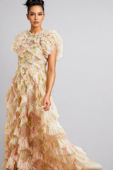 Alden Embroidered Printed Sleeveless Maxi Dress