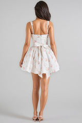 Zorat Rose Print Stretch Cotton Mini Dress