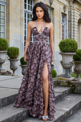 Winont Printed Sleeveless Beaded Maxi Dress