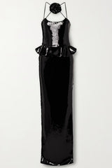 Hadley Sequined Tulle Puff Maxi Dress