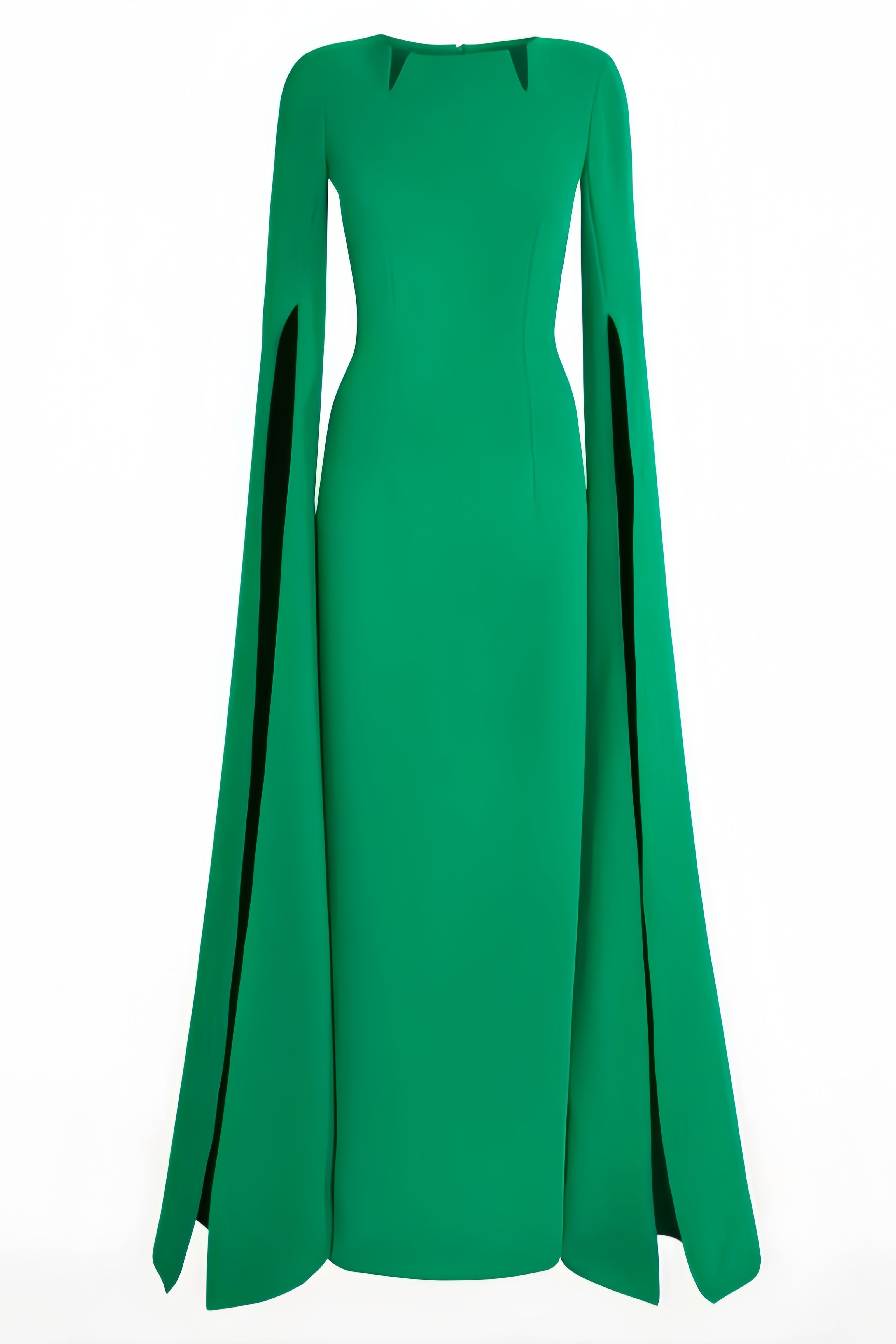 Rinae Green Extra Long Sleeve Maxi Dress